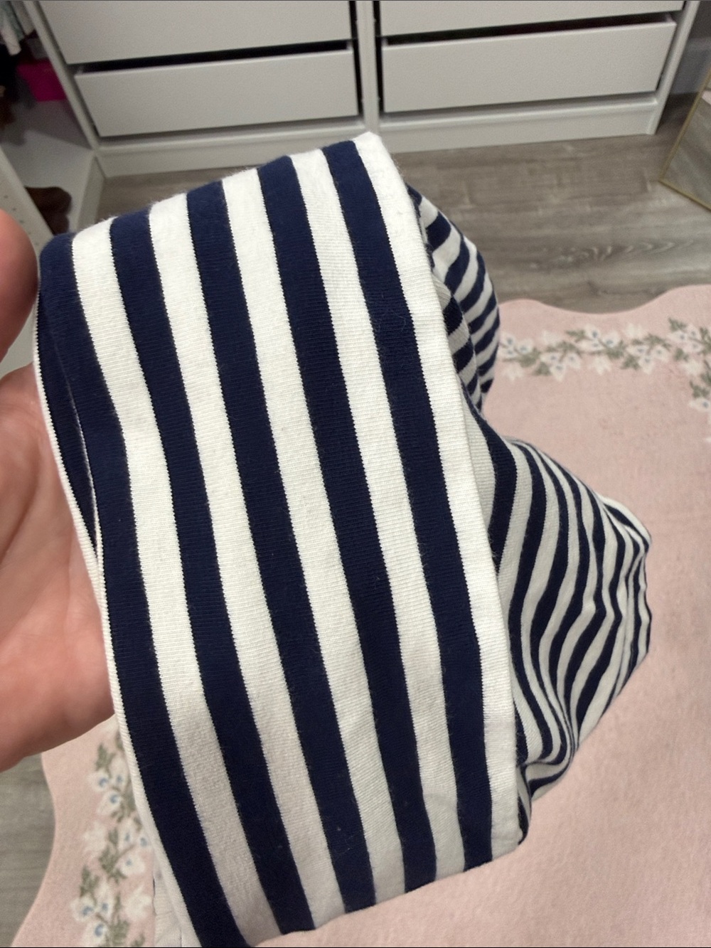 wild fable Navy and White Striped Women’s Fold-Over Waist Shorts - Picture 5 of 5
